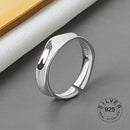 925 Sterling Silver Open Ring For Women INS Niche Irregular Wave Sand Surface Wide Noodle Original Party Birthday Gift