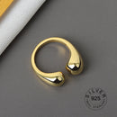 925 Sterling Silver Open Ring For Women INS Niche Irregular Wave Sand Surface Wide Noodle Original Party Birthday Gift