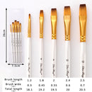 Artist Paint Brush Set 5Pcs High Quality Nylon Hair Wood Black Handle Watercolor Acrylic Oil Brush Painting Art Supplies