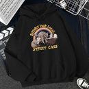Support Your Local Street Cats Print Frauen Hoodie Cartoons Crewneck Kleidung Vintage Loose Sweatshirt Street Hip Hop Hoody Womens