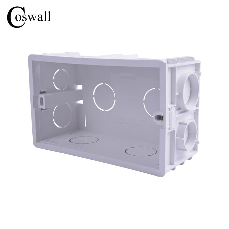Coswall espesar profundizar 56mm de profundidad caja de montaje interno de pared de alta resistencia para interruptor de pared o enchufe de 146mm * 86mm