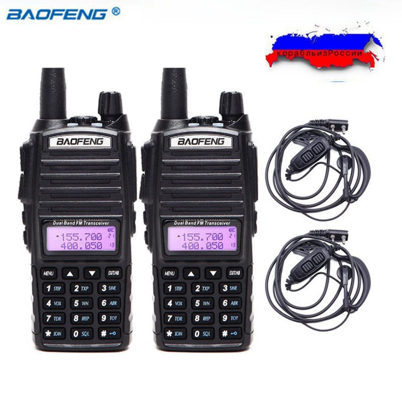 2Pcs Baofeng UV-82 5W tragbares UV82 UV-5R Walkie Talkie Dual Band 2 PTT VHF UHF UV 82 Amateurfunk-Transceiver