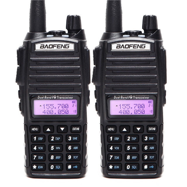 2Pcs Baofeng UV-82 5W Portable UV82 UV-5R  Walkie Talkie Dual Band 2 PTT VHF UHF UV 82 Ham Amateur Radio Transceiver