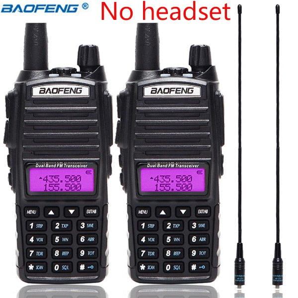 2Pcs Baofeng UV-82 5W Portable UV82 UV-5R  Walkie Talkie Dual Band 2 PTT VHF UHF UV 82 Ham Amateur Radio Transceiver