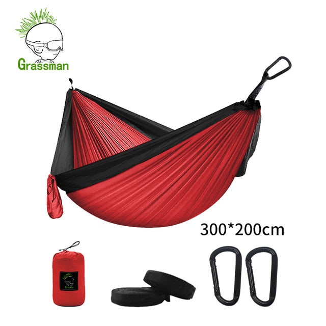 300*200cm Portable Camping Parachute Hammock Survival Garden Outdoor Furniture Leisure Sleeping Hamaca Travel Double Hanging Bed