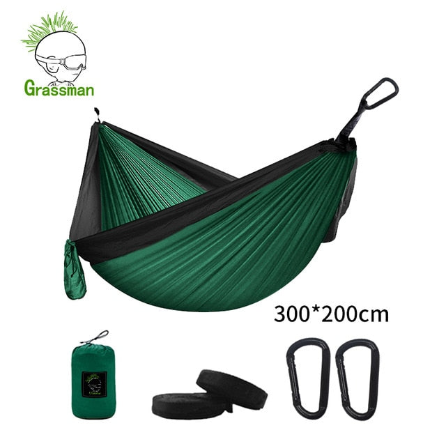 300*200cm Portable Camping Parachute Hammock Survival Garden Outdoor Furniture Leisure Sleeping Hamaca Travel Double Hanging Bed