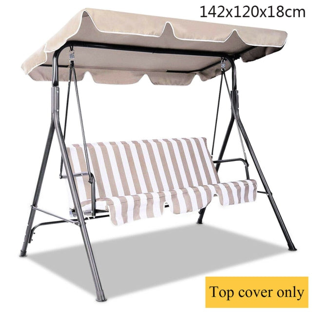 Green/Beige Swing Top Cover Canopy Replacement Porch Patio Outdoor Canopy Swing Chair Awning Protection Against UV Rays