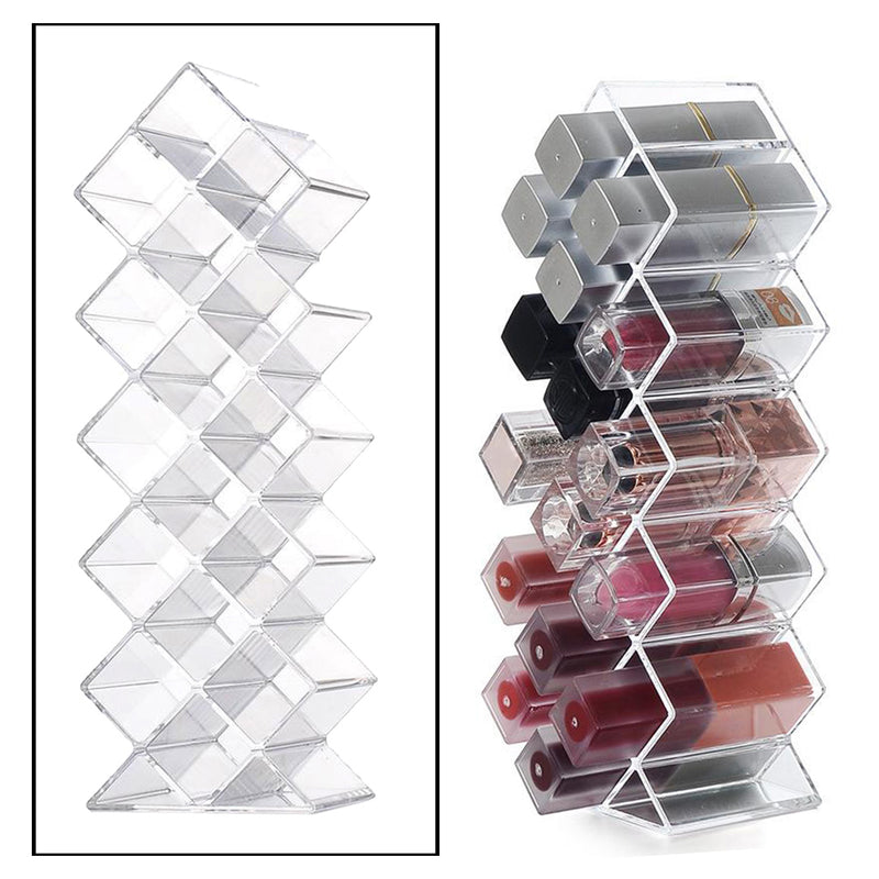 16 Grid Acrylic Make Up Storage Holder Makeup Organizer Storage Box Cosmetic Box Lipstick Jewelry Box Case Holder Display Stand