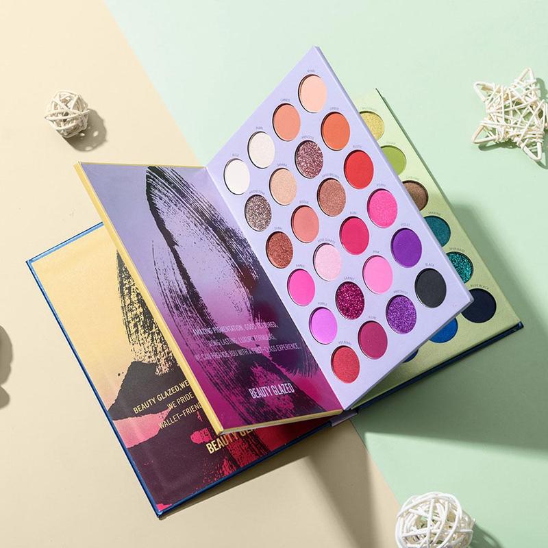 Beauty Glazed 72 Color Three-layer Book Style Make Up Cosmetic Highlight Eyeshadow Palette Matte Pearlescent Eye Shadow