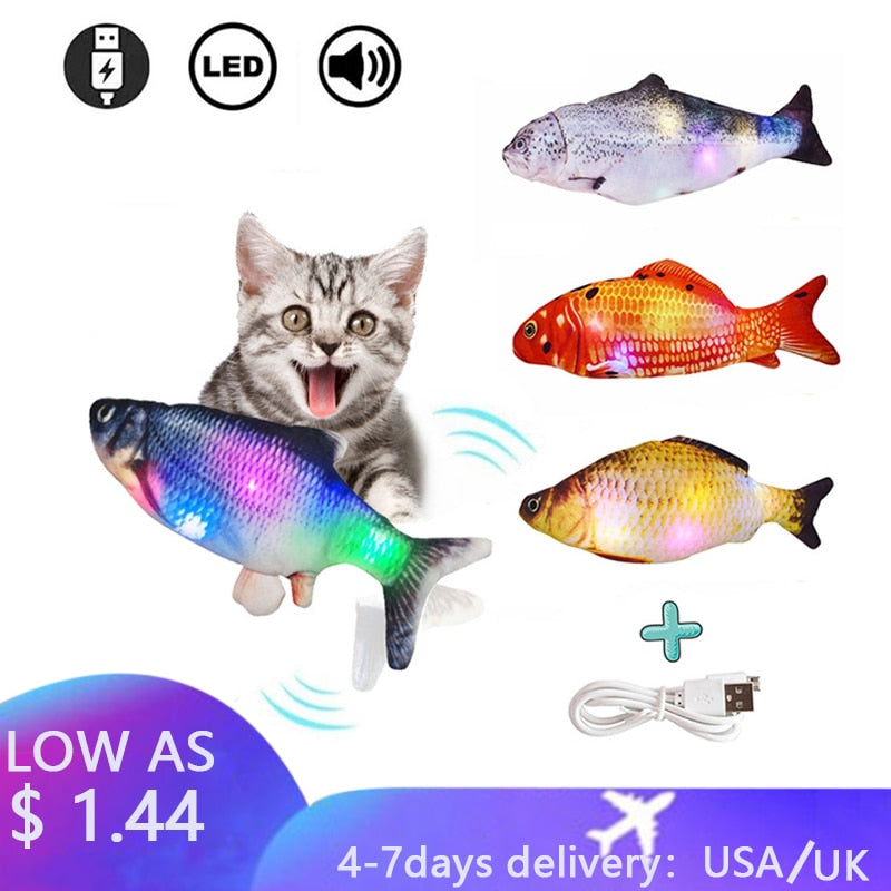 30 CM Elektronisches Haustier Katze Spielzeug Elektrische USB Lade Simulation Fisch Spielzeug für Hund Katze Kauen Spielen Beißen Liefert Dropshiping