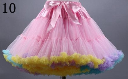 Gran oferta 2018, enaguas coloridas de tul para niñas, falda interior de Lolita, falda de tul EE807