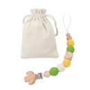 1 STÜCK Baby Schnullerkette Elefant Holzclip Geometrische Häkelperlen Tasche Holz Beißring Winzige Stange Dummy Clips Baby Schnullerhalter