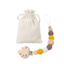 1 STÜCK Baby Schnullerkette Elefant Holzclip Geometrische Häkelperlen Tasche Holz Beißring Winzige Stange Dummy Clips Baby Schnullerhalter