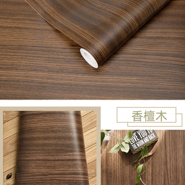 Wasserdichte Holz-Vinyl-Tapeten-Rolle, selbstklebende Tapeten, Türen, Schrank, Desktop, moderne Möbel, dekorative Tapete W43