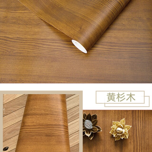 Rollo de papel tapiz de vinilo de madera a prueba de agua, papel de pared autoadhesivo, puertas, armario, escritorio, muebles modernos, papel tapiz decorativo W43
