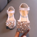 2020 Neue Kinderschuhe Perle Strass Glänzende Kinder Prinzessin Schuhe Baby Mädchen Schuhe Für Party und Hochzeit D487