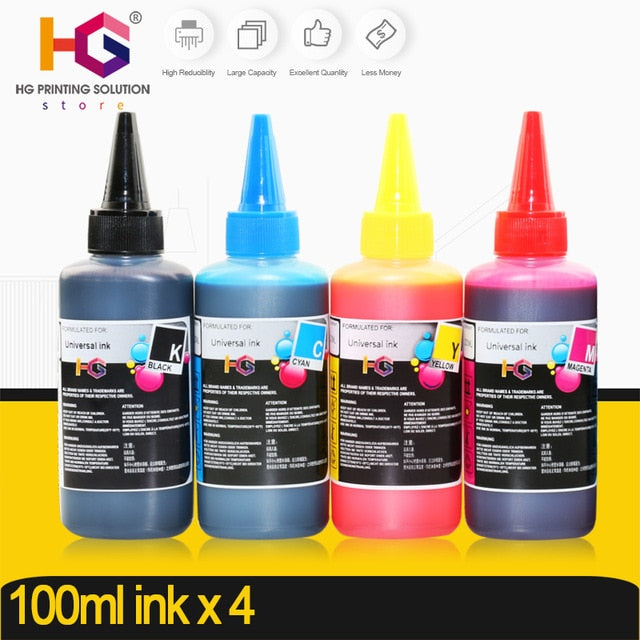 Kit de recarga de tinta HG para Epson, para Canon, para HP, para impresora Brother, tinta CISS e impresoras recargables, tinta de tinte