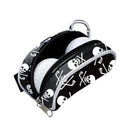 Mini Golf Ball Bag Tees Holder Skull Design PU Leather Golf Waist Pouch Storage Bag Container Zipper Closure Carabiner