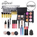 POPFEEL All-in-One-Make-up-Kit (Lidschatten, LiGloss, Lippenstift, Pinsel, Augenbrauen, Concealer) Beauty-Kosmetiktasche
