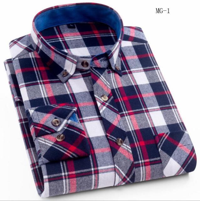 2021 Spring Autumn Plaid Shirt Men Cotton New Male Casual Long Sleeve Shirt  High Quality  Man Clothes