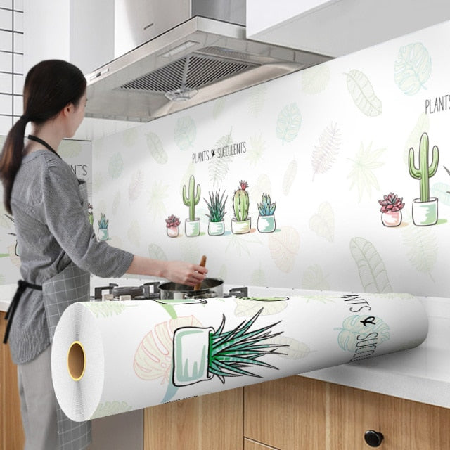 60X300cm Tapete Cartoon Moderner Stil Für Küche Wohnzimmer Desktop Wasserdicht Möbel Selbstklebendes Papier Heimdekoration