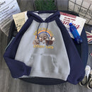 Support Your Local Street Cats Print Frauen Hoodie Cartoons Crewneck Kleidung Vintage Loose Sweatshirt Street Hip Hop Hoody Womens