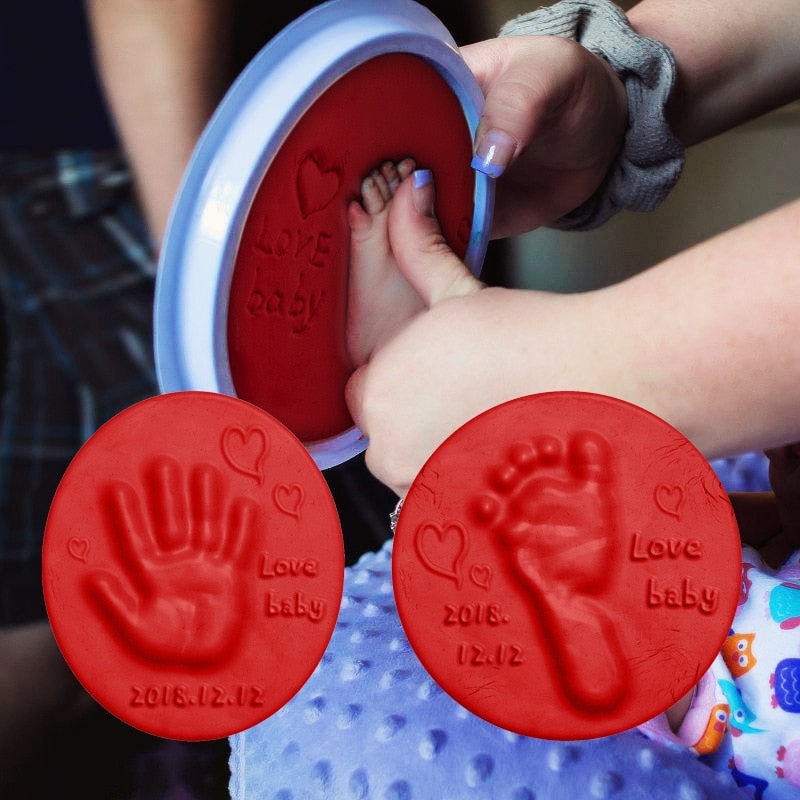 Weicher Ton DIY Neugeborenes Baby Souvenirs Handabdruck Fußabdruck Ungiftiger Ton Kit Casting Eltern-Kind Hand Stempelkissen Fingerabdruck Spielzeug