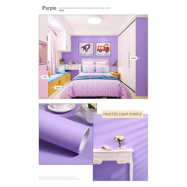 PVC-wasserdichte selbstklebende dekorative Folie, renovierte Schlafzimmertapete, Kinderzimmer-Aufkleber, alte Möbel, reine Farbe, Wandaufkleber