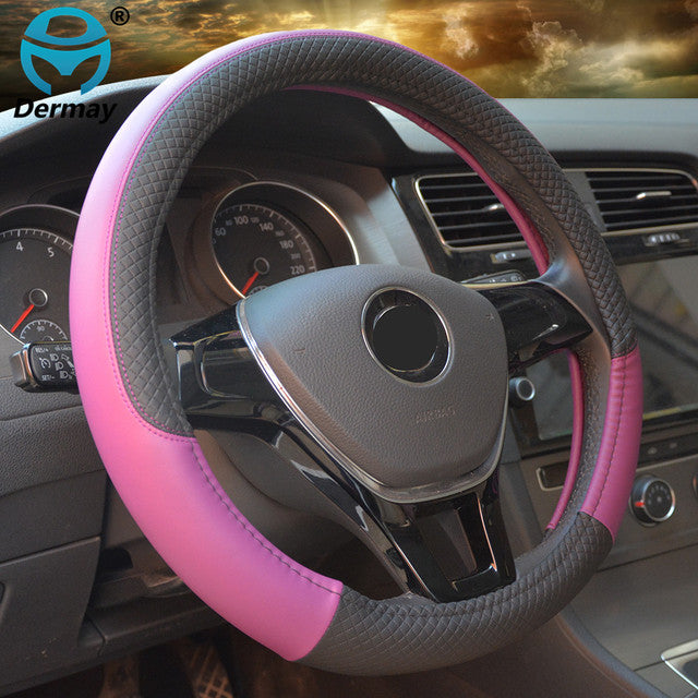 Cubiertas deportivas para volante de coche, 9 colores, antideslizantes, de cuero, para volante de coche, con estilo, soporte anticaptura, Protor