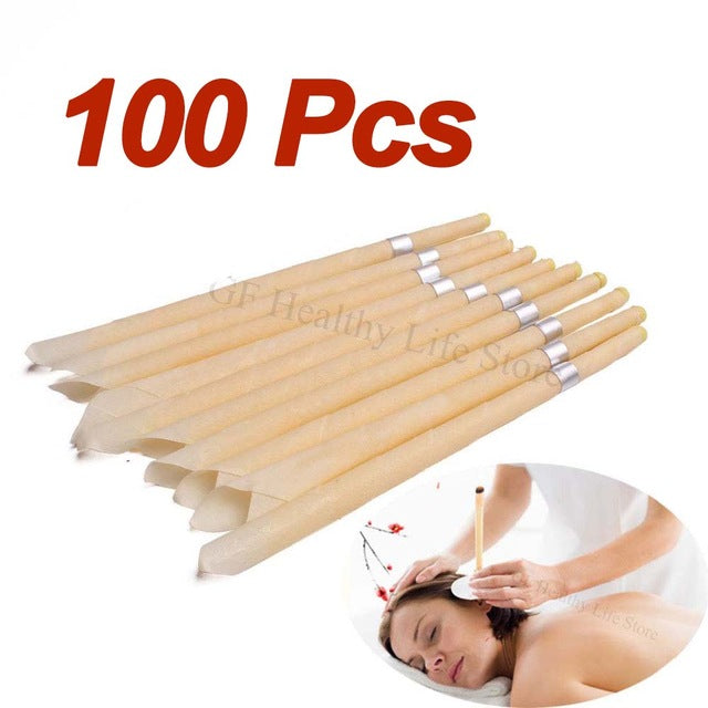 10-100Pcs Beewax Ear Hopi Candles Ear Wax Removal Tool Indiana Aromatherapy Ear Candle Coning Natural Therapy Ear Care Candle
