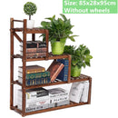 Dropshipping VIP Link 6 Tiers Iron Wooden Bookshelf Plant Rack  Flower Stands Display Shelf  60x23x125cm
