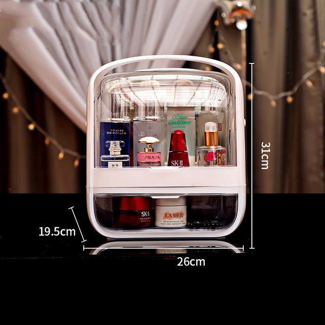 Caja de cosméticos acrílica a la moda, cajón de joyería de maquillaje transparente, cajas de almacenamiento para el hogar, organizador de cosméticos de viaje multifuncional