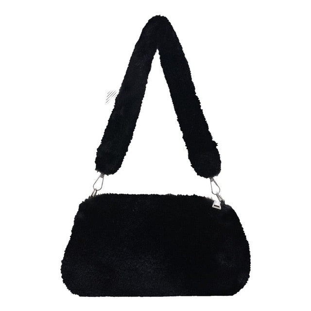 Fluffy Shoulder Messenger Bag Plush Soft Underarm Shoulder Fashion Casual Soft Crossbody Bags Women Totes Bags Clutch Bag