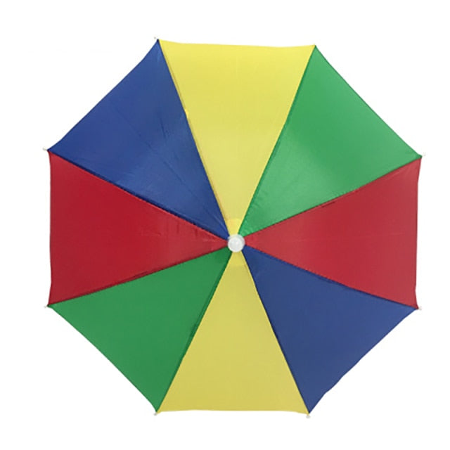 YADA Regenschirm-Hut für den Außenbereich, Neuheit, faltbar, für Sonne und Regen, Hände frei, Regenbogen, faltbar und wasserdicht, mehrfarbig, Hut, Kappe, Lager YS0018