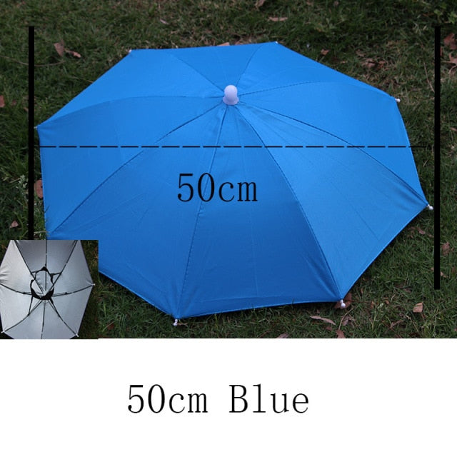 YADA Outdoor Umbrella Hat Novelty Foldable Sun&Rainy Day Hands Free Rainbow Folding & Waterproof Multicolor Hat Cap Stock YS0018