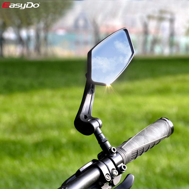 EasyDo Bicicleta Espejo retrovisor Bicicleta Ciclismo Amplio rango Vista trasera Reflector Ajustable Izquierda Derecha Espejo