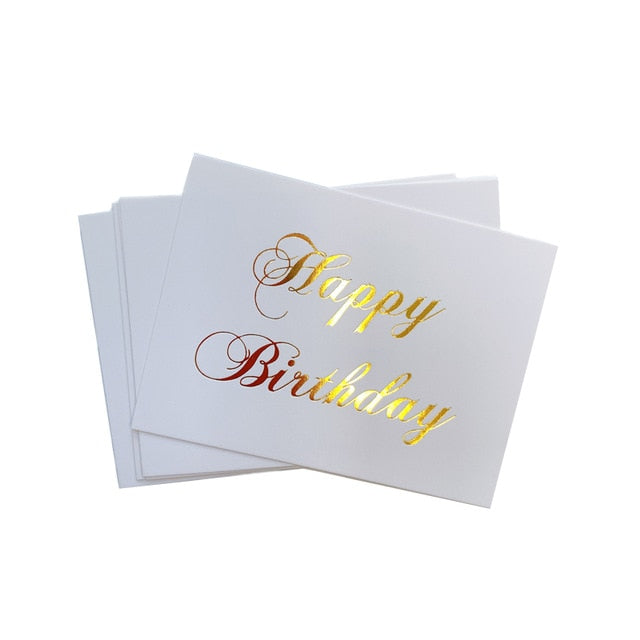 40 unids/lote Mini tarjeta de agradecimiento oro diseño simple Scrapbooking fiesta invitación tarjeta de felicitación cumpleaños regalo tarjetas de mensaje