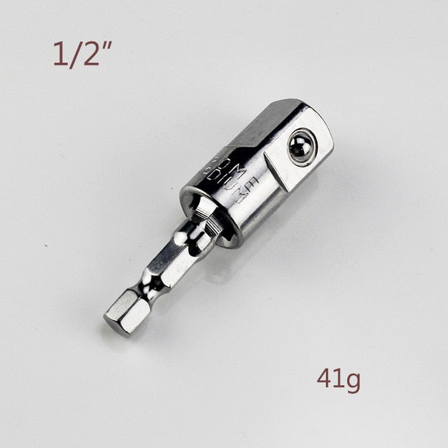 1p Electric Drill Socket Adapter for Impact Driver with Hex Shank to Square Socket Drill Bits Rotatable Extension 1/4" 3/8" 1/2"