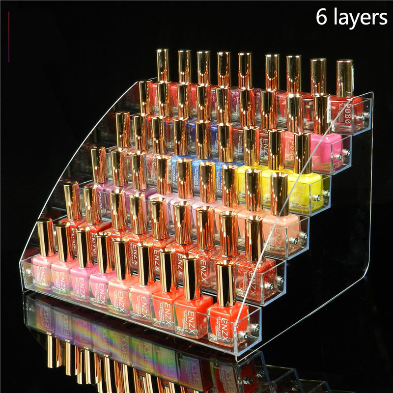 Soporte de exhibición de esmalte de uñas de 2/3/4/5/6/7 capas soporte de estante de exhibición de barniz cosmético transparente almacenamiento organizador de botellas de aceite esencial
