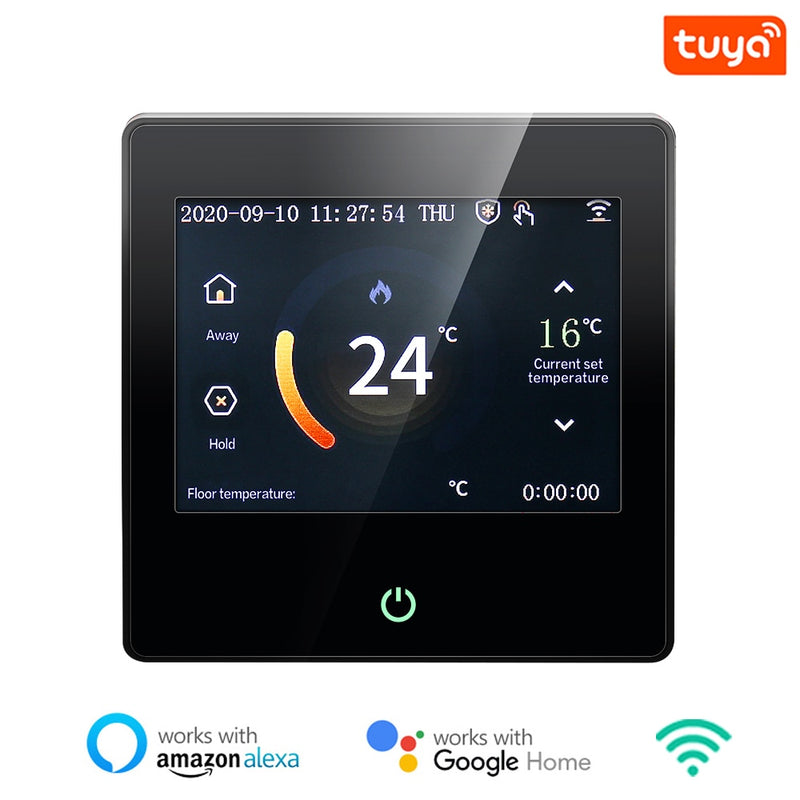 Tuya WiFi Smart Thermostat, Heating Temperature Controller with Celsius/Fahrenheit LED Touch Screen Work with Alexa Google Home