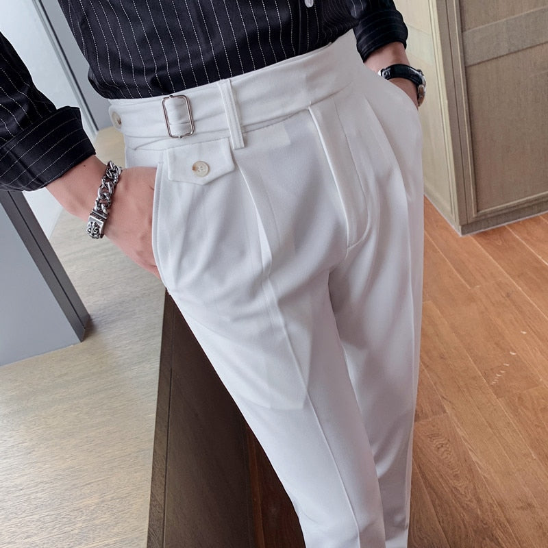 Hochwertige Business Casual Slim Fit Herren Anzughose im britischen Stil Solid All Match Formelle Kleidung Bürohose Herren 36-29
