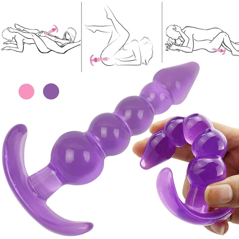 Soft Anal Dildo Butt Plug Masajeador de próstata Adult Gay Phalluses Anal Plug Beads G-spot Juguetes sexuales eróticos para hombres Mujeres Productos