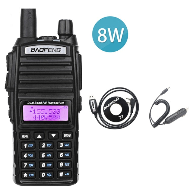 BaoFeng UV 82 Real 8W High Power Dual Band Two Way HAM Radio 136-174mhz (VHF) 400-520mhz (UHF) Amateur (Ham) Portable