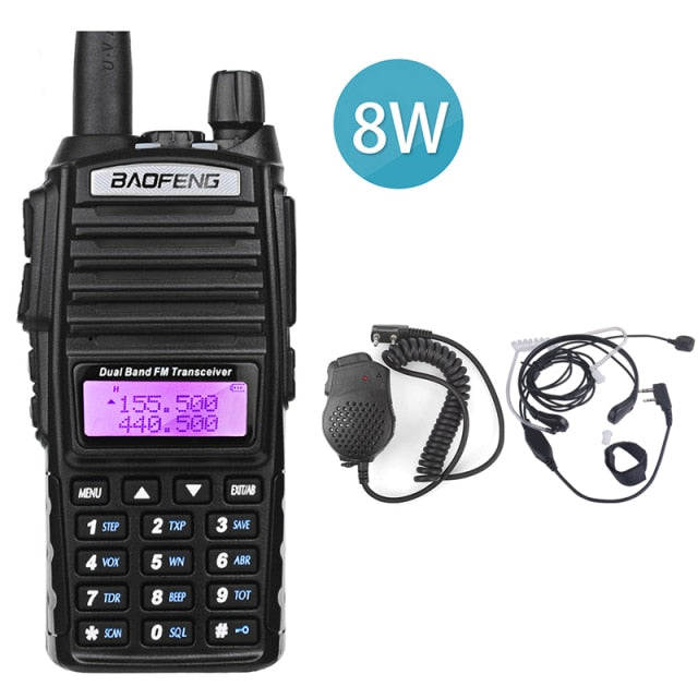 BaoFeng UV 82 Real 8W High Power Dual Band Two Way HAM Radio 136-174mhz (VHF) 400-520mhz (UHF) Amateur (Ham) Portable