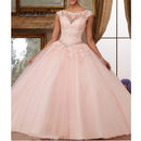 Fanshao Quinceanera Dresses Appliques Beads Scoop Neck Ball Gowns Sparkly Sweet 16 Year Princess Dresses For 15 Years Vestidos