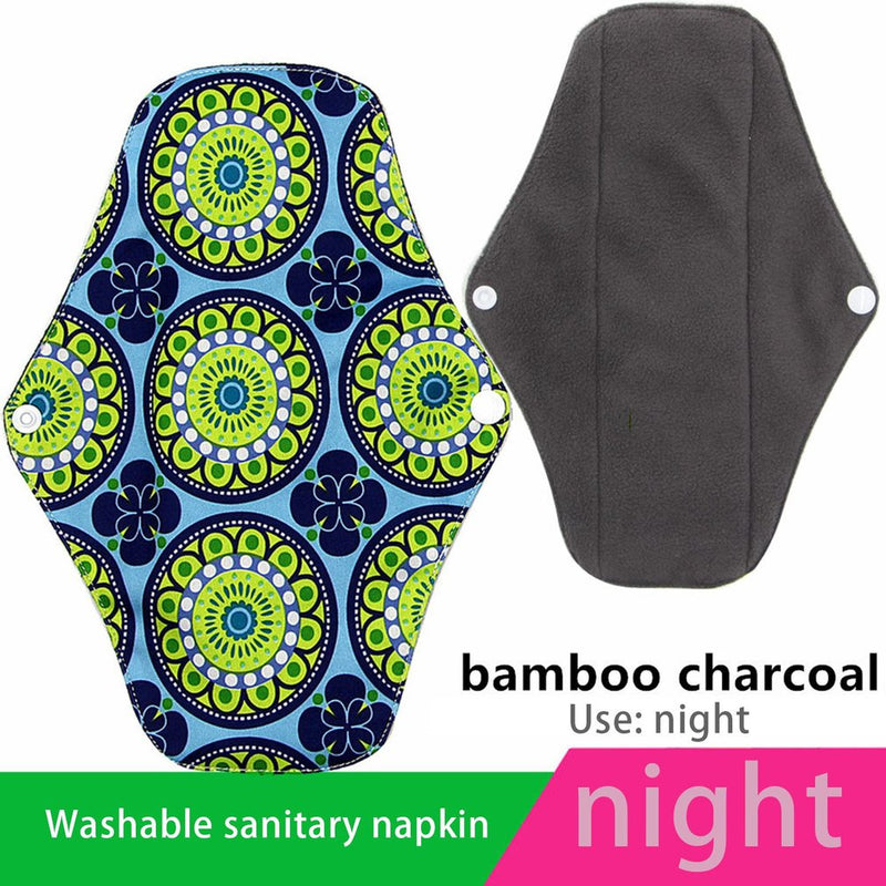 Bamboo Charcoal Postnatal Breathable Pad Sanitary Napkin Reusable Washable Fiber Cloth Menstrual Period Pad
