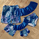 Family Look Leaf Swimsuits Mother Daughter Matching Swimwear Father Son Swim Shorts Mommy and Me Bathing Suits Clothes Outfits
