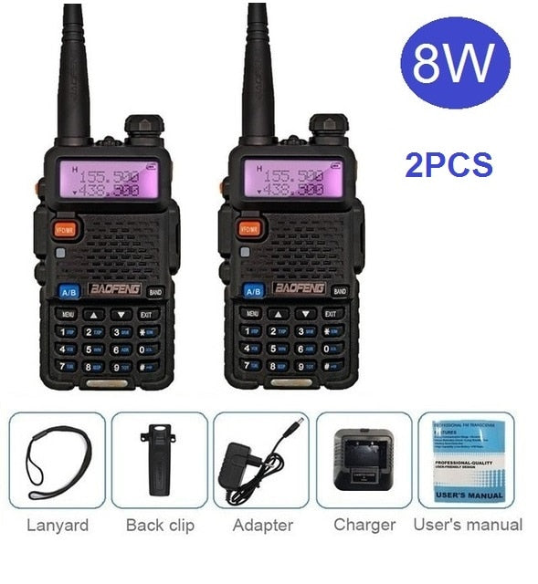 Baofeng UV-5R 8W Walkie Talkie Tragbarer CB Amateurfunk 10KM UHF VHF Scanner Radio FM Transceiver UV5R UV 5R für die Jagd