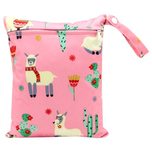 Mini Wet Bag Reusable For Nursing Menstrual Pads Waterptoof PUL Snap Handle Wetbag Maternity Diaper Bag Pouch 20*25cm