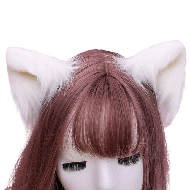 Schöne pelzige Tier Tier Ohren Haarspange Anime Lolita Wolf Katze Cosplay Haarnadeln X7YA